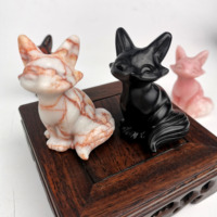 Haute Qualité Merveilleuse Statuette Naturel Mixte Guérison Cristal Animal Mixte Renards Pour Cadeau