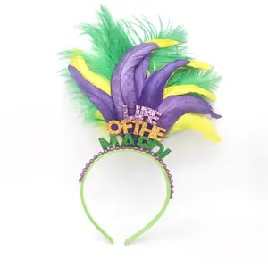 Feather Hairband Headdress Easter Festival Halloween Carnival Party Fashion Headband Dance Performance Head Decor Hair Accessory