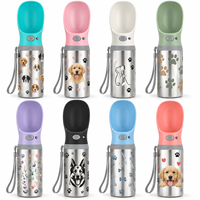 Bouteilles d'eau portables en acier inoxydable de 14 oz pour chien avec gamelle intégrée, réutilisables pour le camping et les activités de plein air – Vente en gros