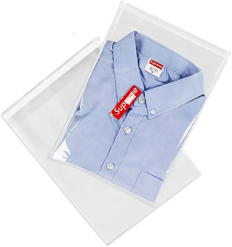 広く使用耐久性のある厚い再封可能なセルフシールプラスチック衣服Tシャツ服クリア安い衣服服OPP包装袋