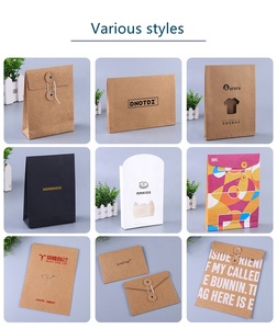 Sacs en papier kraft avec logo personnalisé pour hommes cravate emballage enveloppe style PVC transparent fenêtre avec ruban artisanat sacs en papier - Product Image 6