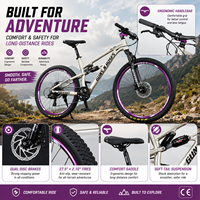 Vélo de montagne à suspension intégrale en alliage d'aluminium de 27,5 pouces, 8 vitesses, frein à disque, VTT, vente en gros OEM