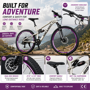 Bicicleta <span class=keywords><strong>de</strong></span> Montaña <span class=keywords><strong>de</strong></span> 27.5 Pulgadas con Cuadro <span class=keywords><strong>de</strong></span> Aleación <span class=keywords><strong>de</strong></span> Aluminio, Suspensión <span class=keywords><strong>Completa</strong></span>, 8 Velocidades, Frenos <span class=keywords><strong>de</strong></span> Disco, Venta al Por Mayor OEM - Product Image 3