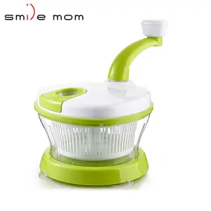 Smile Mom-picadora de verduras multifuncional Manual, mezclador de ensaladas con tapa