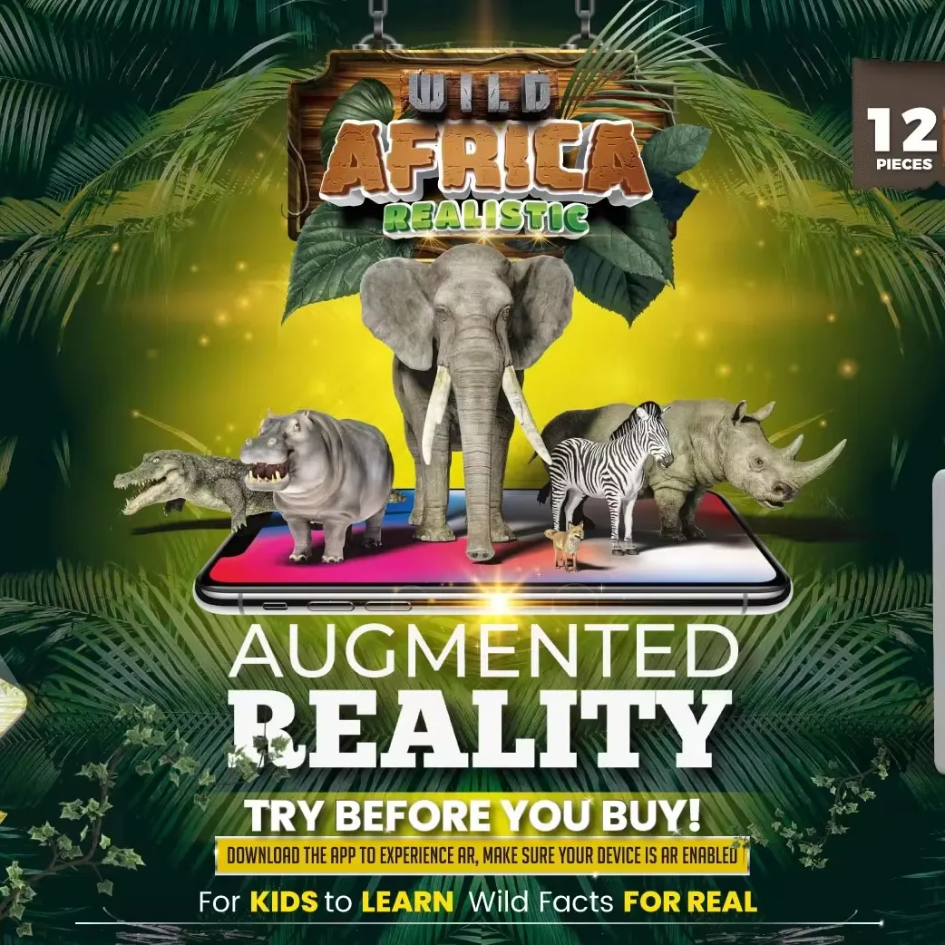 Ar Puzzel Boeken Afrika Wilde Dieren Kinderen Educatieve Interactieve Puzzel Augmented Reality 3d Dier Speelgoed