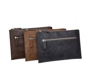 Bolsos de Mano al por Mayor de Fábrica, Bolsos de Mano Largos Casuales de PU con Cremallera para Documentos de Negocios para Hombre - Product Image 1