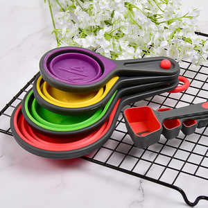 5-Piece <span class=keywords><strong>Silicone</strong></span> cấp thực phẩm Baking công cụ đo lường cup & thìa Set với PP xử lý đối với trang chủ nhà bếp sử dụng - Product Image 5
