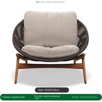 Ensemble de canapé en rotin tressé pour l'extérieur, style nordique, avec table basse et fauteuil individuel, caractéristiques amovibles/remplaçables