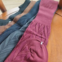 Chaussettes mi-hautes en coton mercerisé pour hommes, texture tricot torsadé, 200 aiguilles, respirantes, anti-odeurs, chaussettes habillées professionnelles, personnalisables OEM