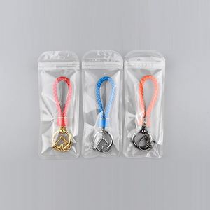 <span class=keywords><strong>Porte</strong></span>-clés en cuir tressé OEM avancé, vierge, fait main, multicolore, pour clés de voiture, avec cordon, accessoires de pendentif, vente en gros - Product Image 3