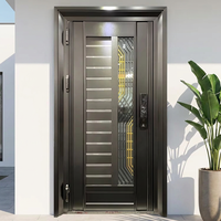 Portes d'entrée de sécurité ZS personnalisées en acier inoxydable, design moderne, étanches, insonorisées et antivol pour villas et maisons