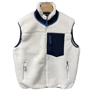 Veste sans manches à fermeture éclair de mode OEM, sport décontracté, rétro, confortable, en polaire sherpa, classique pour hommes - Product Image 3