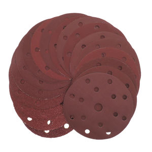 Disco de lijado de papel abrasivo de óxido de aluminio con gancho y bucle de 6 pulgadas y 15 agujeros, papel de <span class=keywords><strong>lija</strong></span> rojo <span class=keywords><strong>para</strong></span> pulido de madera y <span class=keywords><strong>Metal</strong></span> - Product Image 6
