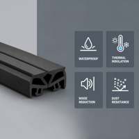 Bande d'étanchéité en caoutchouc EPDM extrudé pour joints de porte et fenêtre, protection contre la poussière et les courants d'air