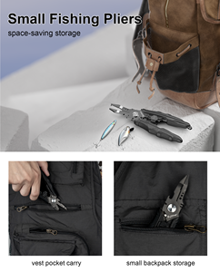 Tang Pemancing Baja Tahan Karat Hitam 14cm untuk Memancing di Air Asin dan Air Tawar, Pegangan Anti-Selip, Alat Pemotong, Penjepit, dan Pelepas Kait. - Product Image 3