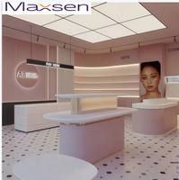 Comptoir d'exposition pour magasin de cosmétiques de la marque Maxsen, éclairage LED personnalisé, écologique, durable, résistant, imperméable