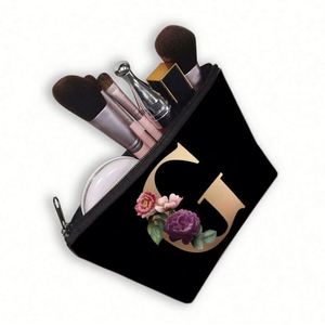 Nouvelle conception, trousse de maquillage en polyester imperméable personnalisée, fermeture éclair, poche intérieure zippée, trousse de toilette cosmétique très vendue - Product Image 4