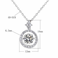 Simpele Fijne Sieraden Ronde Slijpvorm 1 Ct Moissanite Dansende Hanger S925 Sterling Zilver VVS GRA Dames Kettingen voor Valentijnscadeau