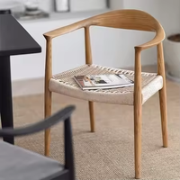 Chaise de salle à manger nordique en bois massif JP avec coussin moelleux, chaise de loisirs Wabi-Sabi pour la maison, le bureau, l'hôtel, le restaurant, la salle de bain
