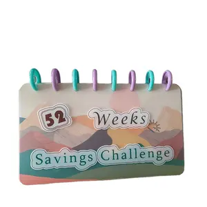 Carpeta Noebook de hojas sueltas A5, desafío de ahorro de 52 semanas, planificador de ahorro de libro mayor Manual, sobre de efectivo, cubierta de PVC para ahorrar