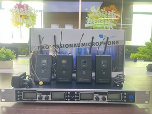 Voxfull ut400 độ trung thực cao hiệu suất 4 kênh không dây UHF màu da tai nghe Microphone cardioid Vocal Microphone Kit - Product Image 2