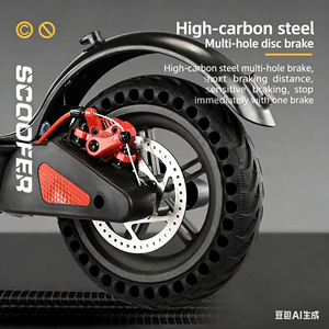 Patinete Eléctrico Plegable con Neumático Antipinchazos de Panal y Freno de Disco de Acero de Alto Carbono, Stock en Almacenes de EE. UU./CA/UE - Product Image 3