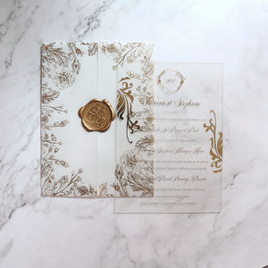 Échantillon <span class=keywords><strong>gratuit</strong></span> de cartes de <span class=keywords><strong>mariage</strong></span> en acrylique transparent d'impression florale de mode d'usine de la Chine - Product Image 3