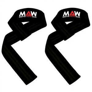 MAW Lifting Straps Black Green Anti-Slip Gym Weightlifting Equipment Unisex Velcro Closure - Product Image 5