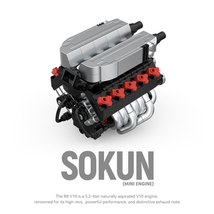 POWER BUILD PB8869 B/<span class=keywords><strong>C</strong></span>/D/E V10 V12 S50 G63 MINI Modellino di Motore Sportivo da Collezione, Kit di Costruzione per Auto Sportive - Product Image 4