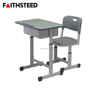 Table d'étude ergonomique simple en acier pour étudiants, mobilier de classe pour lycée, OEM ODM