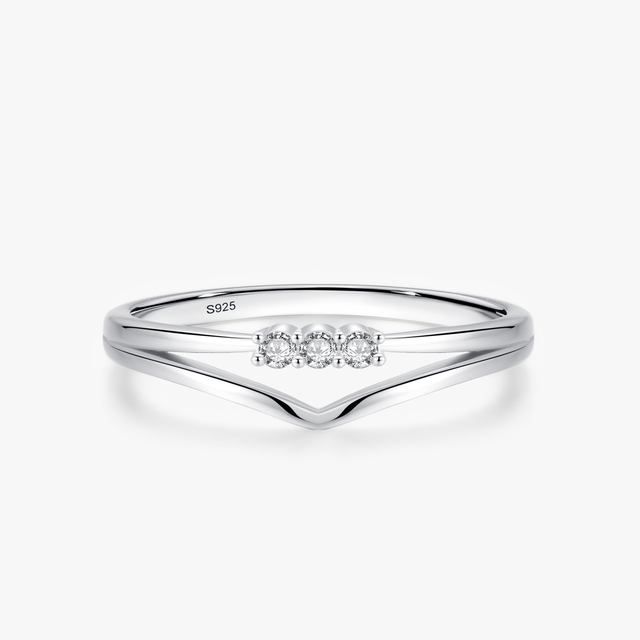 Ailmay 925 Sterling Silver Fashion Elegant Clear CZ Stackable Finger Rings for Women & Girls Wedding Statement Fine Jewelry Gift