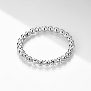 Geometric Round Bead 2Mm Couple <b>Ring</b> Stainless Steel <b>Titanium</b> Steel <b>Ring</b> Women's Gift Jewelry - Product Image 4