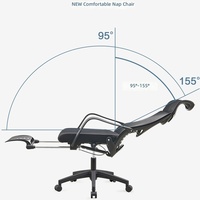 Chaise de bureau ergonomique inclinable et pivotante en maille pour la maison, le bureau, la sieste, les e-sports et les études