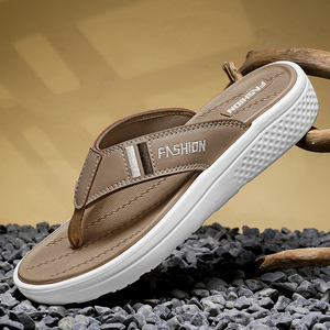 Pantoufles d'été antidérapantes en caoutchouc souple et résistant pour hommes, couleur mélangée, design de mode, tongs d'extérieur décontractées, vente en gros - Product Image 5