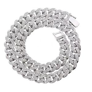 Cadena Cubana de Acero Inoxidable 304 con Baño de Oro de 18k y Plata, Estilo Hip Hop, con Incrustaciones de Diamantes de Imitación, 13 mm de Ancho - Product Image 2