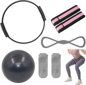 Kit de Entrenamiento en Casa con Banda de Resistencia de Yoga y Pilates de PVC Ecológico, Set Portátil de Pilates con Pelota de Yoga de 25 cm y Accesorios - Product Image 1