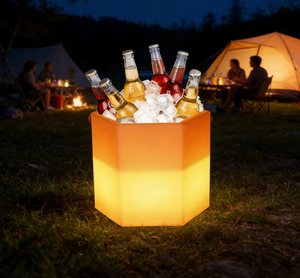 Commerciële promotie plastic wijnkoeler oplaadbare hexagonale ijs emmer standaard champagnekoeler ijs houder voor bar gereedschap - Product Image 2