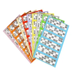 Bingo game card supplier manufacture custom games disposable bingo paper game cards lottery ticket