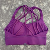 GC Solid Color High Impact Shockproof Back Cross Huit Shoulder Straps Soutien-gorge de sport pour femmes Yoga Fitness Underwear Bra