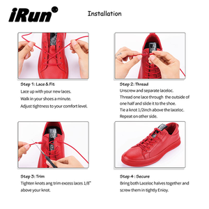 <span class=keywords><strong>IRun</strong></span>-Cordones redondos elásticos con logotipo impreso, sin atar, hebilla de Metal, cápsula, cierre rápido, para zapatos - Product Image 2