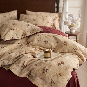 Ensemble <span class=keywords><strong>de</strong></span> housse <span class=keywords><strong>de</strong></span> couette quatre pièces en coton et <span class=keywords><strong>lin</strong></span> <span class=keywords><strong>de</strong></span> style <span class=keywords><strong>ancien</strong></span> Summer Anne, nouvelle arrivée - Product Image 4