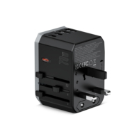 Adaptador universal Wontravel Multi Plug Travel Usbc GAN 70W Adaptador de viaje de carga rápida Todo en uno