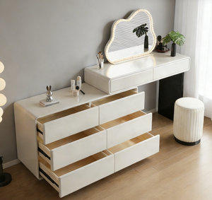 Mesa <span class=keywords><strong>de</strong></span> Maquillaje Moderna <span class=keywords><strong>con</strong></span> <span class=keywords><strong>Espejo</strong></span> LED Iluminado, Unidad <span class=keywords><strong>de</strong></span> Almacenamiento y Taburete, Muebles Duraderos para Dormitorio - Product Image 5
