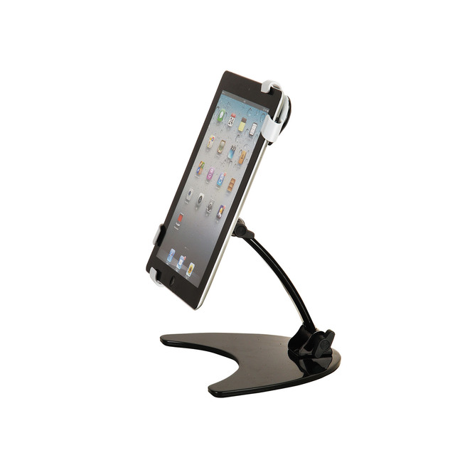 Adjustable Metal Base Stand for Most 7"-10" Tablets Free-Standing Desktop Mount 3kg Capacity Black REACH/RoHS Certified