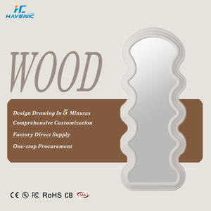 Fabrication <span class=keywords><strong>de</strong></span> miroirs ondulés sur pied avec cadre en MDF personnalisés, utilisés pour les chambres familiales, beau miroir - Product Image 1