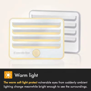 <span class=keywords><strong>Luz</strong></span> Nocturna Moderna <span class=keywords><strong>con</strong></span> <span class=keywords><strong>Sensor</strong></span> <span class=keywords><strong>de</strong></span> <span class=keywords><strong>Movimiento</strong></span> LED, <span class=keywords><strong>Luz</strong></span> Blanca Cálida, Material ABS, Funciona <span class=keywords><strong>con</strong></span> Pilas AAA, para Escaleras, Armarios, Dormitorios y Baños - Product Image 6