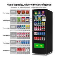 Petit mini distributeur automatique en acier sans contact pour collations et boissons accepte les paiements par carte de crédit et par jeton à code QR pour les hôpitaux