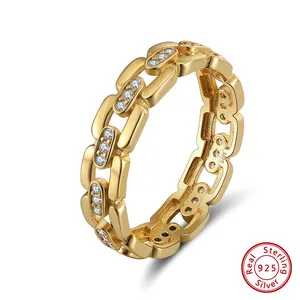 2024 gioielli semplici zirconio 925 anello in argento sterling da uomo in oro 18k placcato in vero argento sterling fedi nuziali per uomo