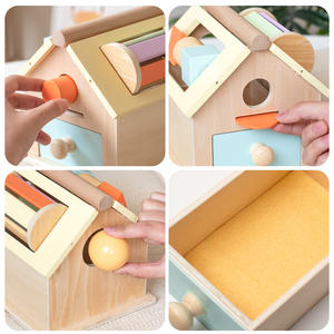 Jouet éducatif pour enfants d'âge préscolaire, tambour d'apprentissage, aides pédagogiques, boîte à monnaie en bois, jeu de tiroir, jouets Montessori pour enfants - Product Image 5