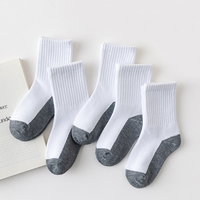 Chaussettes d'école personnalisées en gros pour étudiants, chaussettes en coton pour enfants, chaussettes d'école blanches pour filles
